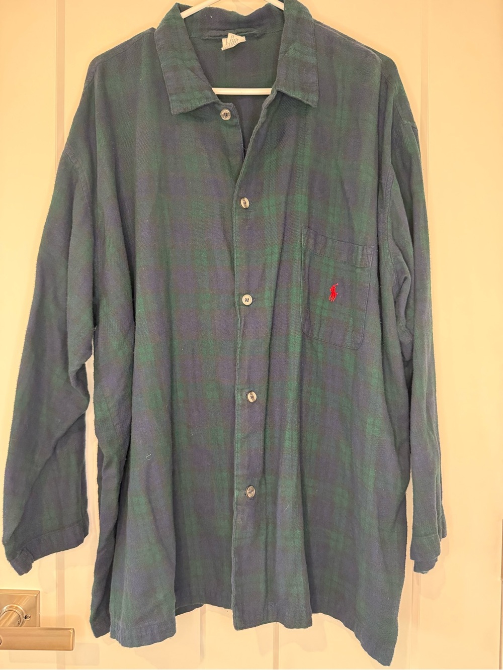 Polo by Ralph Lauren Green & Navy Plaid Button-Down Shirt pajama shirt l/xl